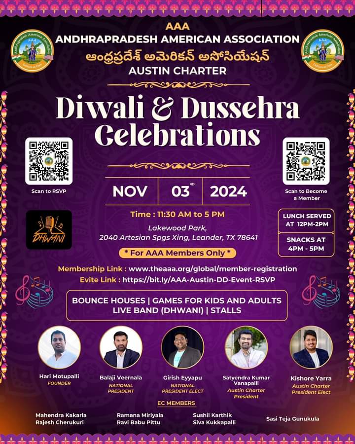 ANDHRAPRADESH AMERICAN ASSOCIATION Diwali & Dussehra Celebrations