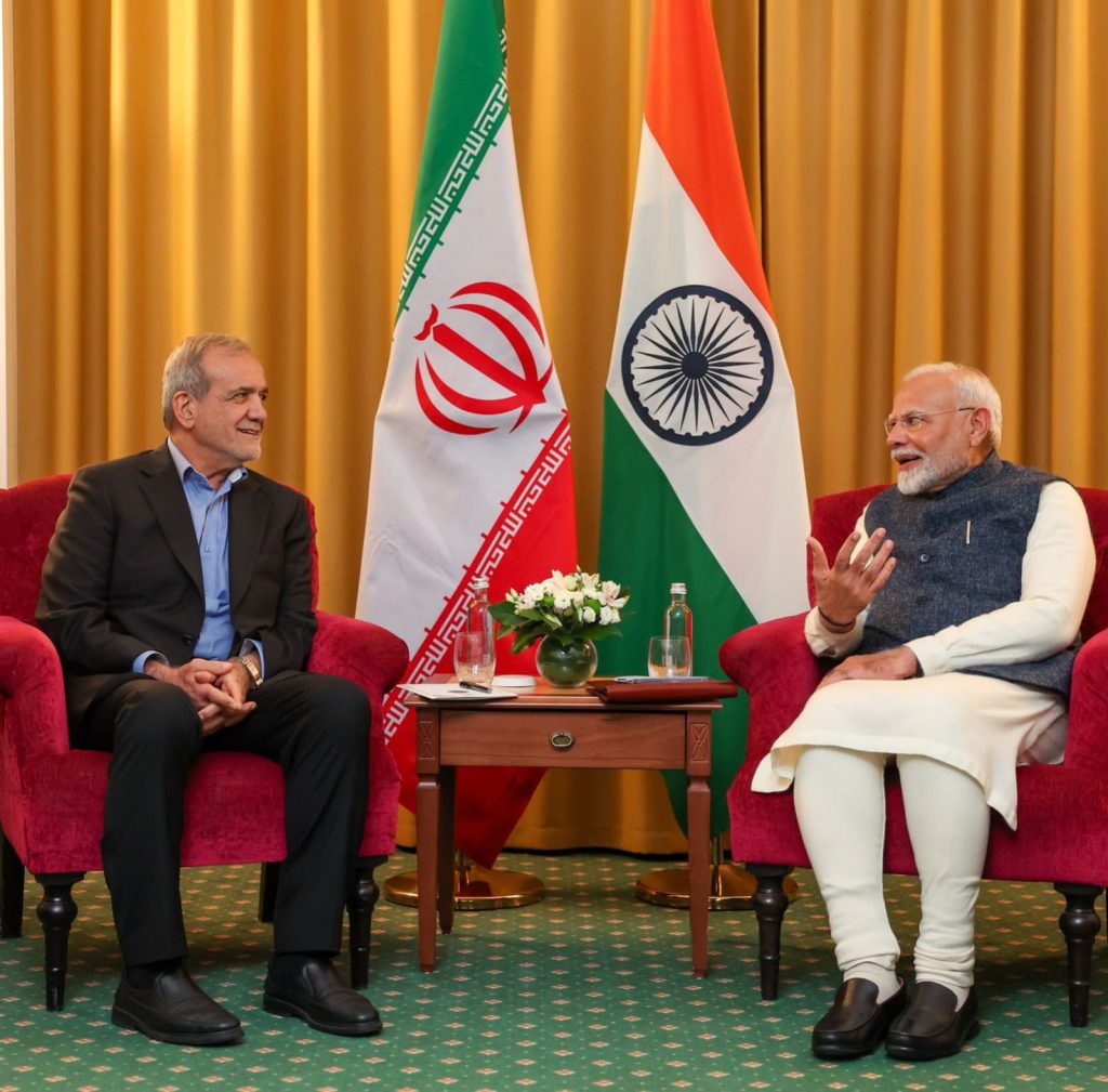 Prime Minister Modi met with President Masoud Pezeshkian of Iran in Kazan, Russia.