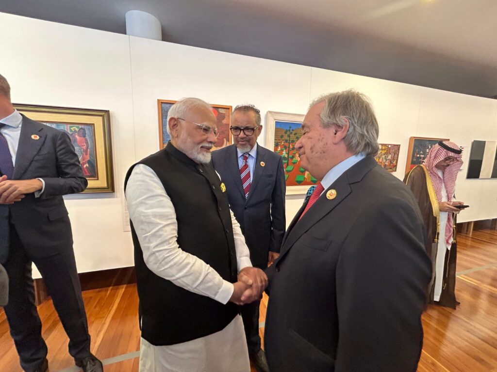 PM Modi met UN Secretary General Mr. António Guterres at the Rio G20 Summit