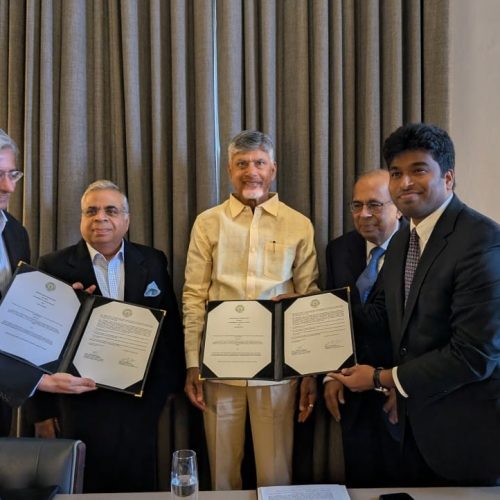 MOU between the Government of Andhra Pradesh and the Hinduja Group, marking a cumulative investment of ₹20,000 crore