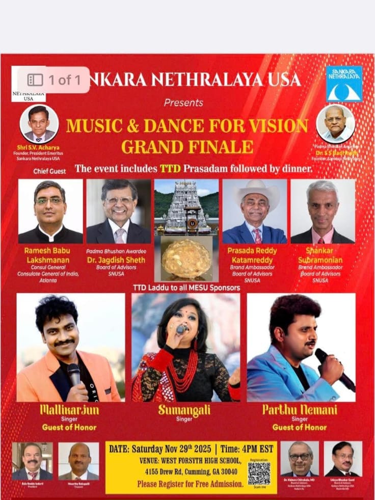 SHANKARA NETHRALAYA USA Presents MUSIC & DANCE FOR VISION GRAND FINALE