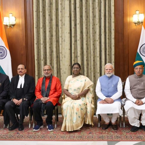 President Droupadi Murmu and Prime Minister ModiAttended the oath taking ceremony of Justice Surya Kant as the Chief Justice of India
