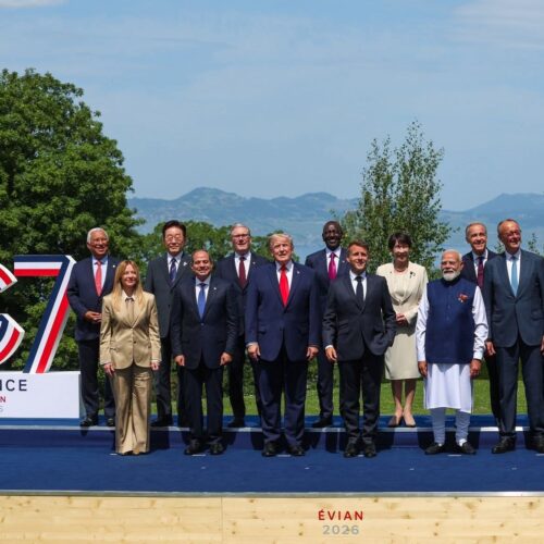 Prime Minister Modi With fellow leaders at the G7 Summit in Evian, France