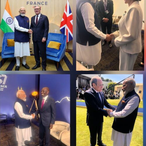 Prime Minister Modi interactions with world leaders at the G7 Summit in Evian, France