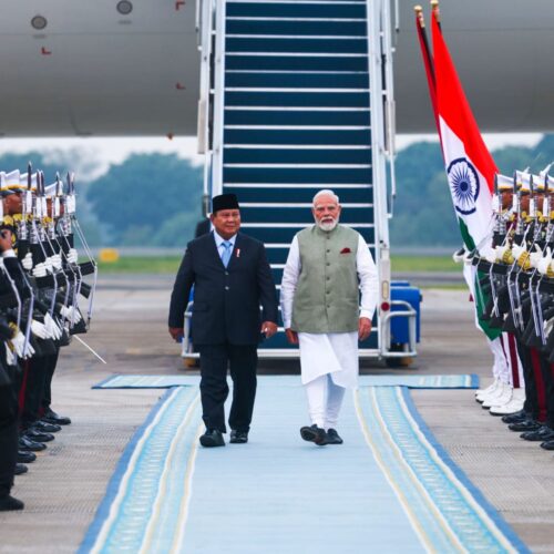 Prime Minister Narendra Modi arrived in Jakarta, Indonesia. He was warmly received by President Prabowo Subianto